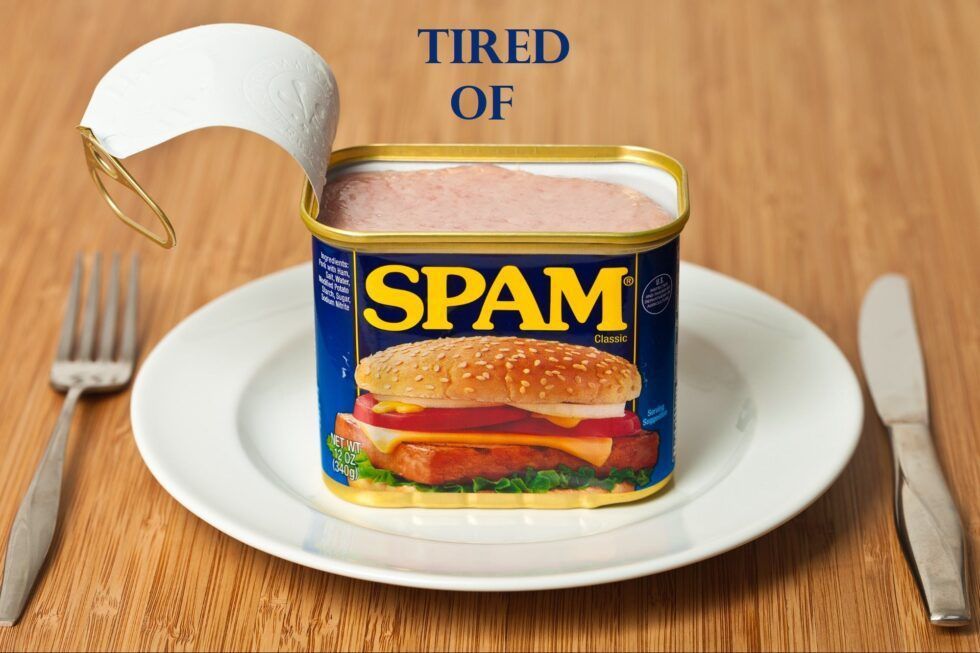 Can of Spam on a plate, with