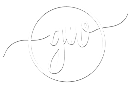 A black and white drawing of the letters GW in a circle.