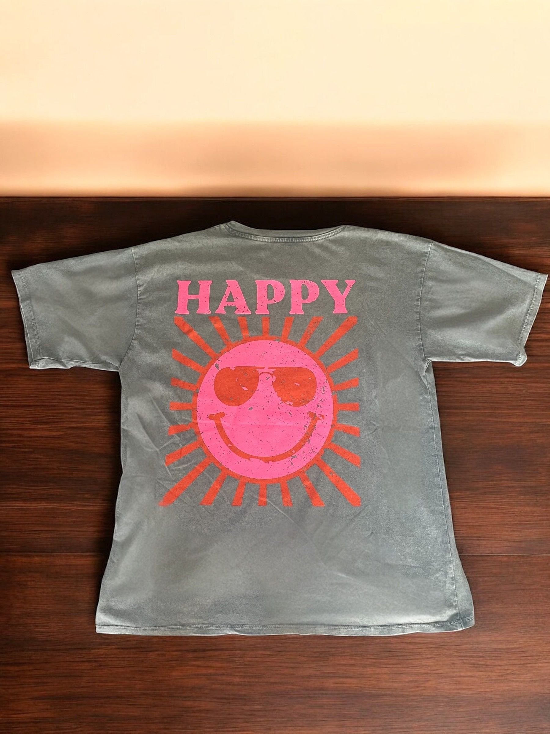 Happy t-shirt grijs
