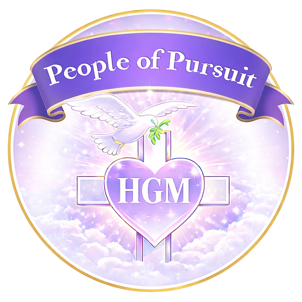 Dove with olive branch above a cross with a heart that says LOVE, text below reads Heavenly Grace Ministries.