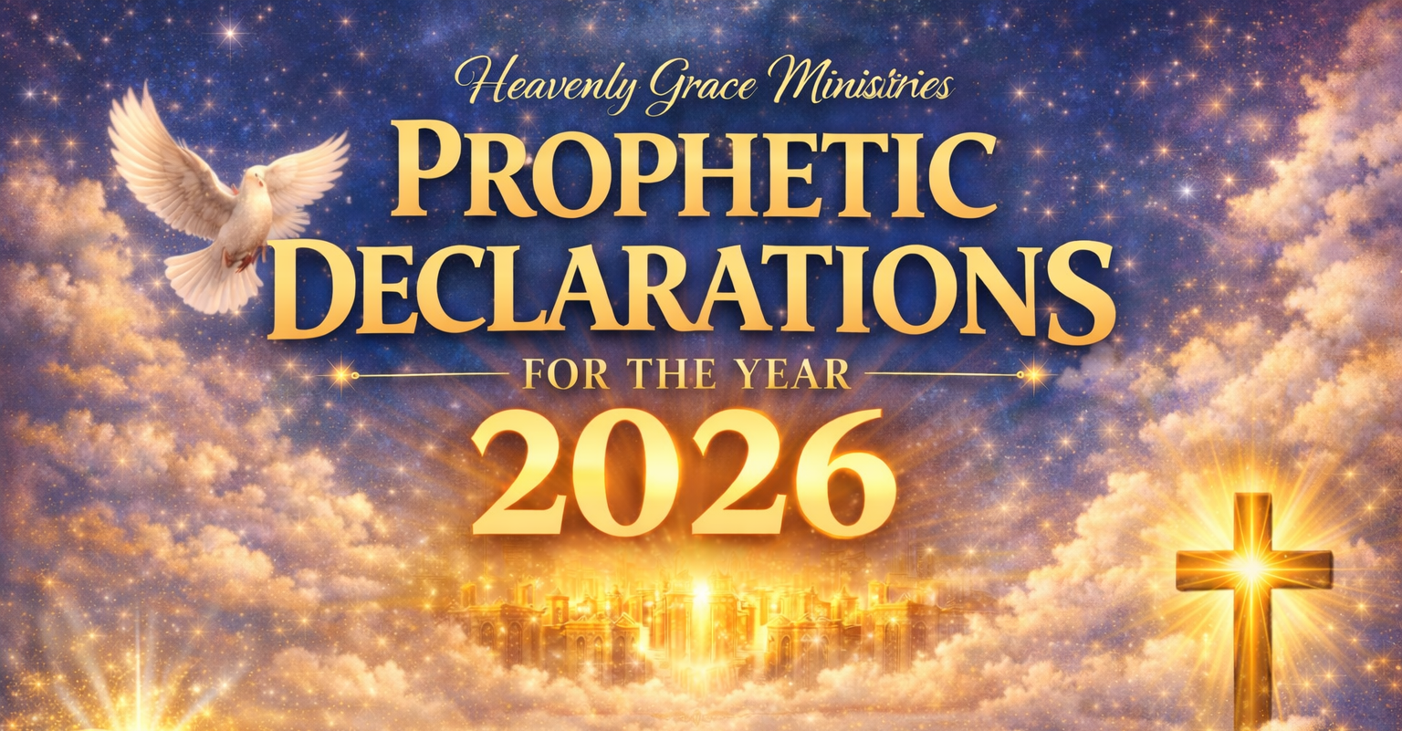 A celestial scene with the words 