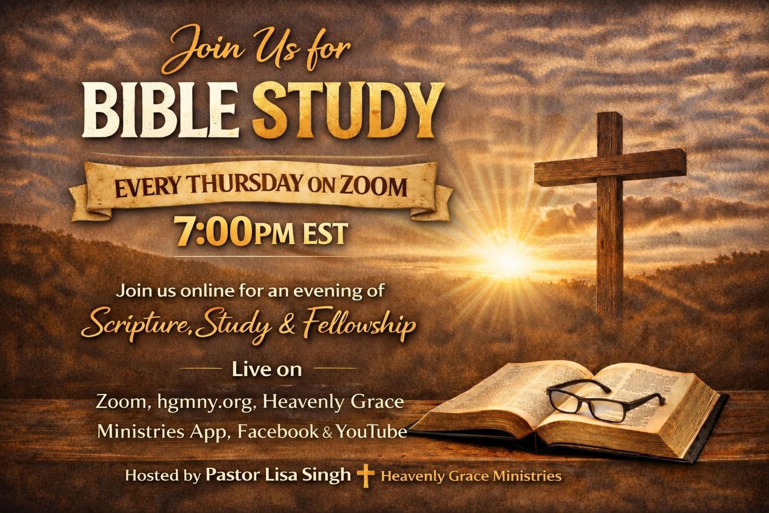 Bible Study 7pm on Zoom
