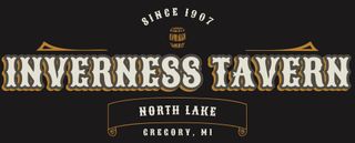 Logo for Inverness Tavern, North Lake, Gregory, MI. Since 1887. Features a barrel.