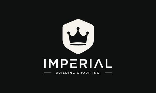 Logo for Vanguard Construction: Yellow house outline with tools, blue and yellow color scheme.