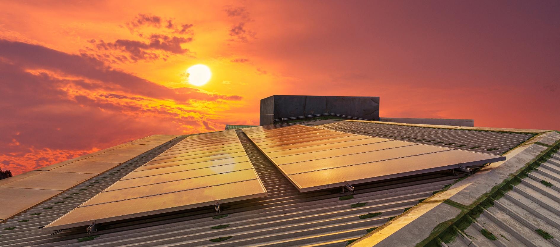 Roof top view of solar panels somewhere in Texas
