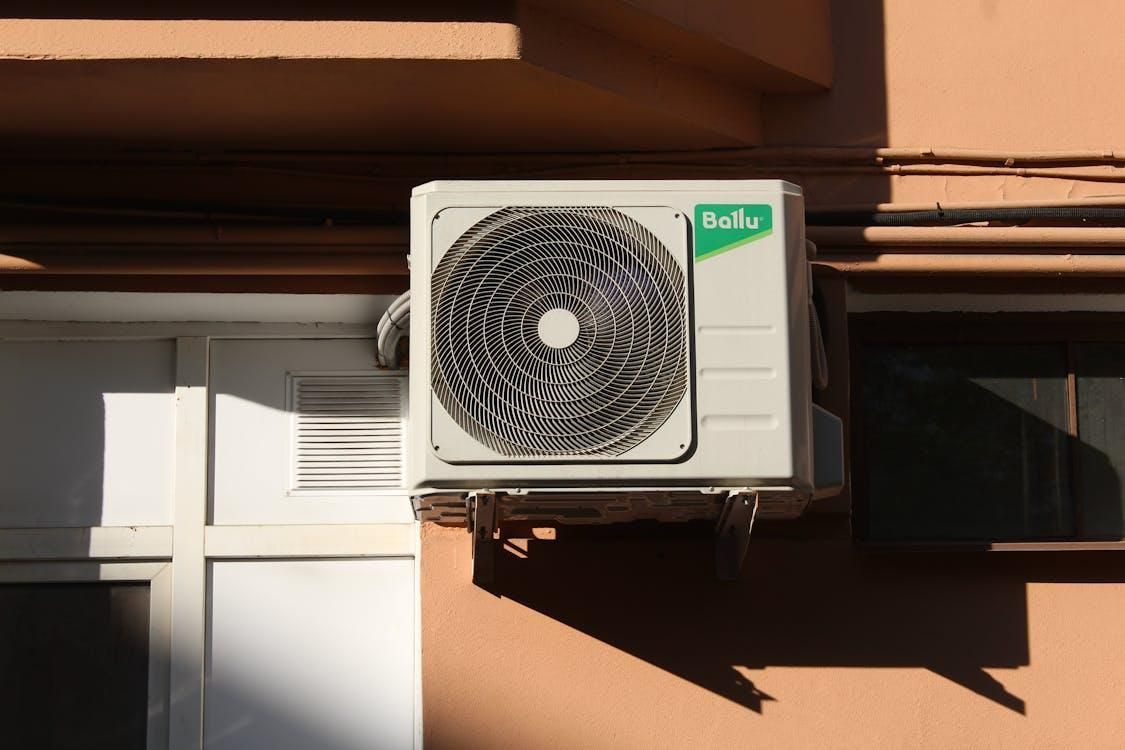 An HVAC system on a wall