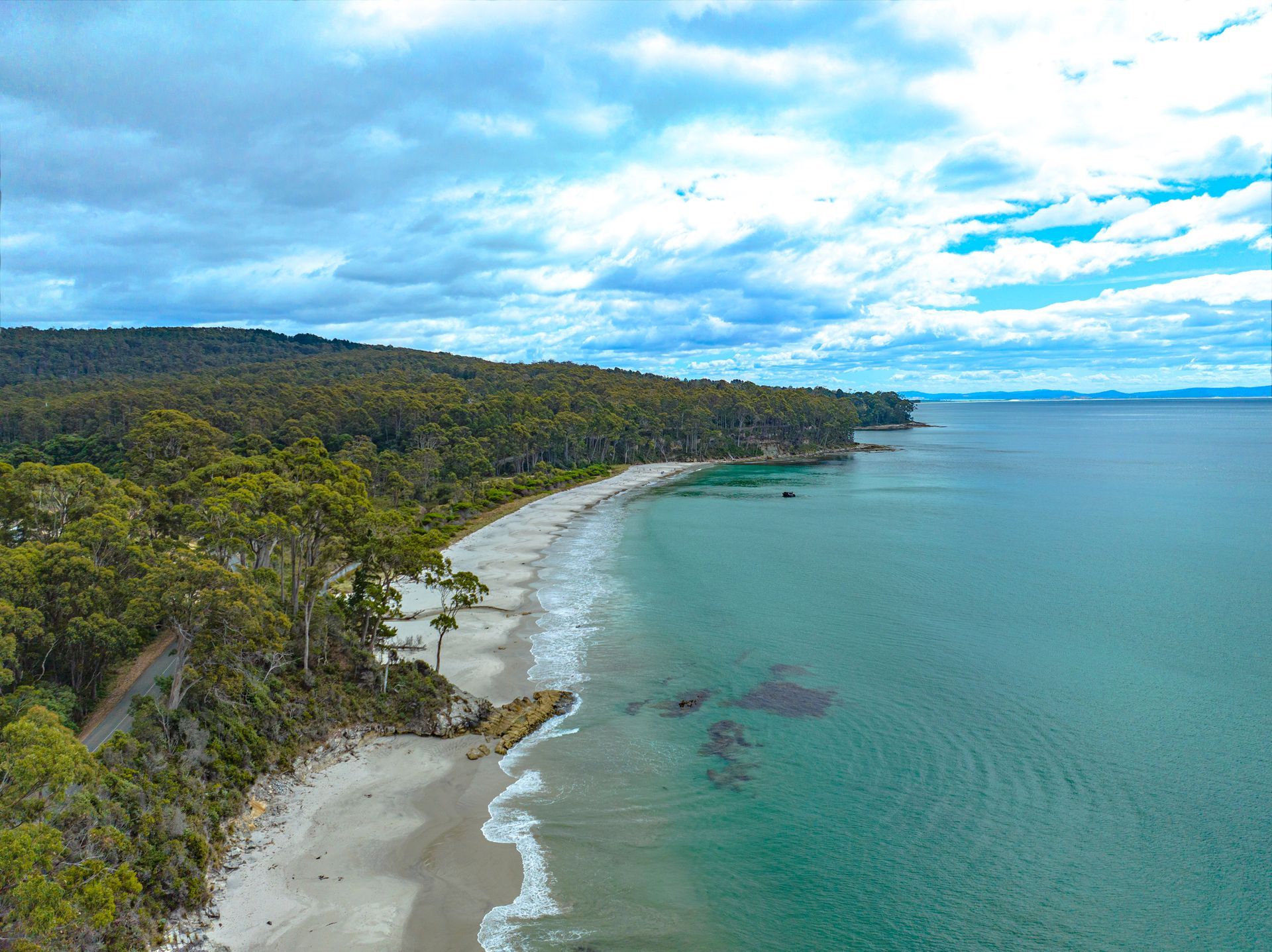 Deserted beach on Bruny Island, Tasmania from the air. Deserted beach on Bruny Island, Tasmania from the air.