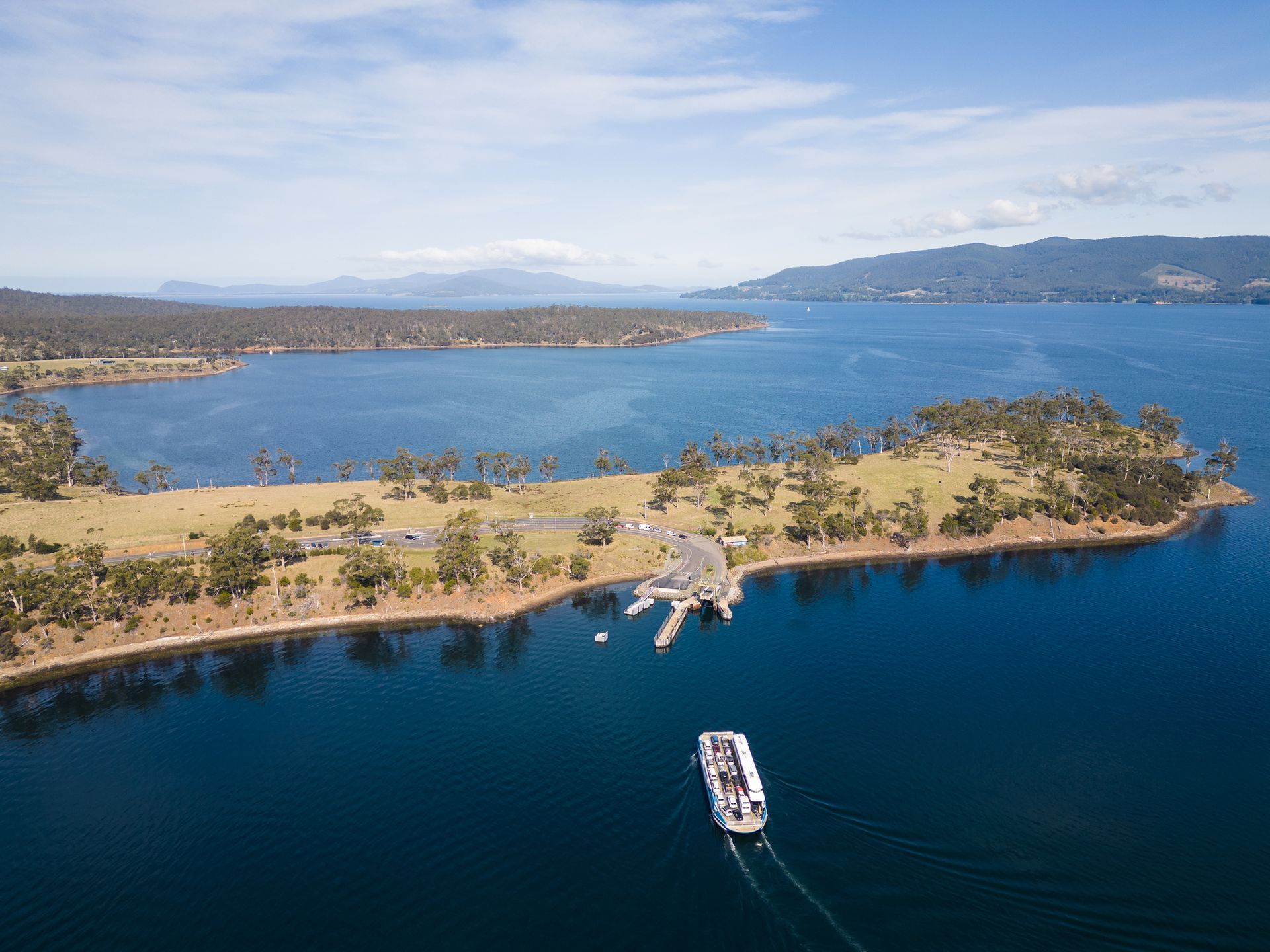A car ferry linking Bruny island in Tasmania. A car ferry linking Bruny island in Tasmania.