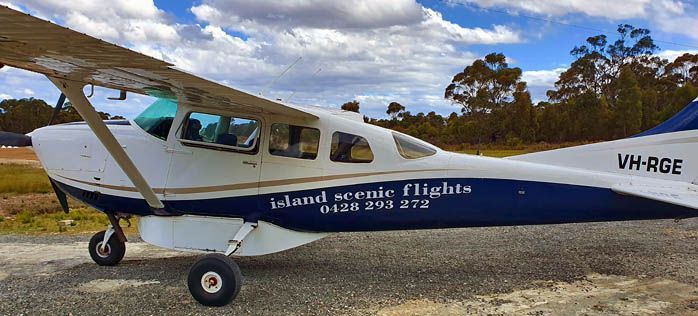 A light plane has landed in Tasmania, Australia.