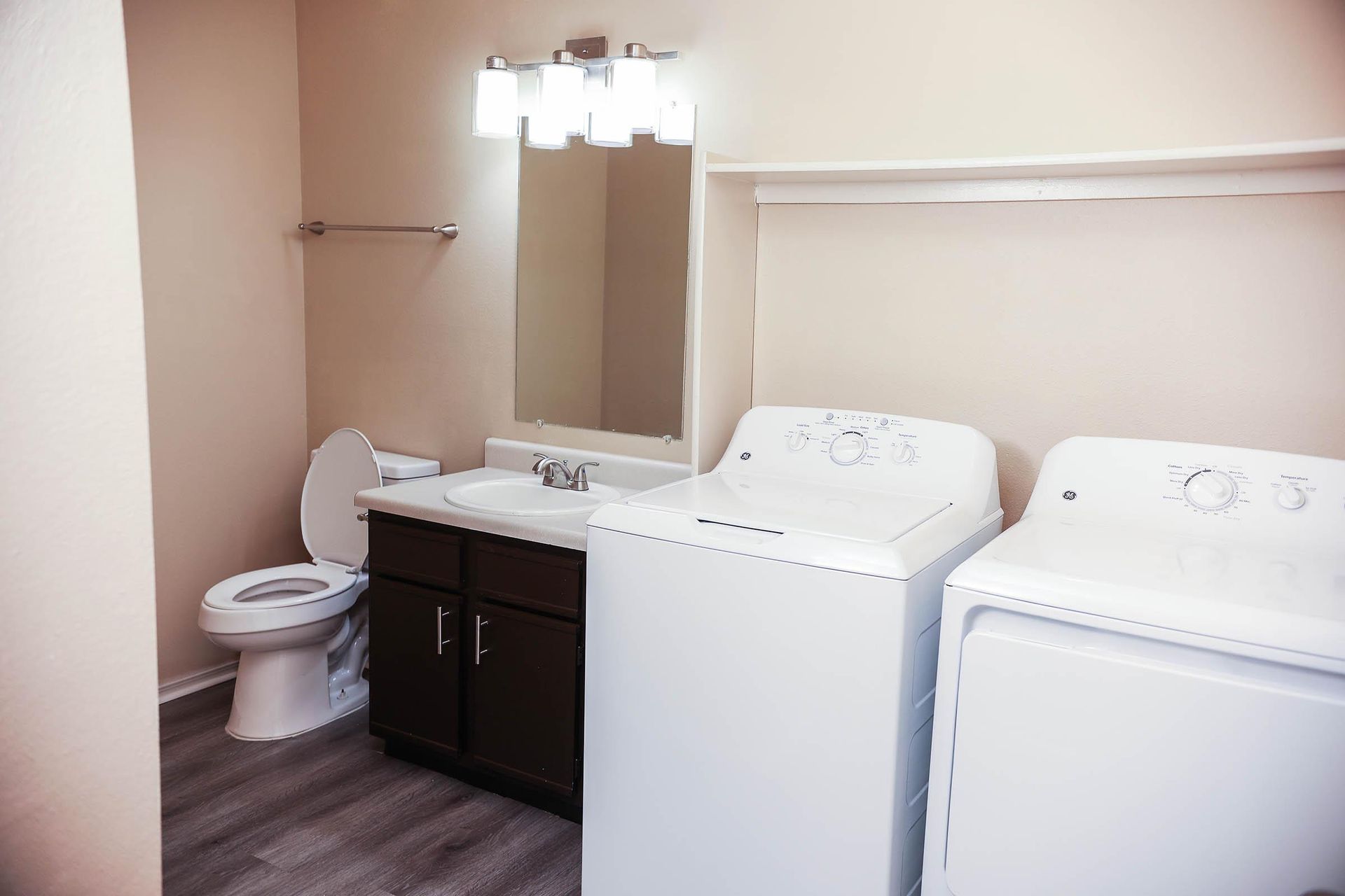 Washer & Dryer in Bathroom at Rena Valley.