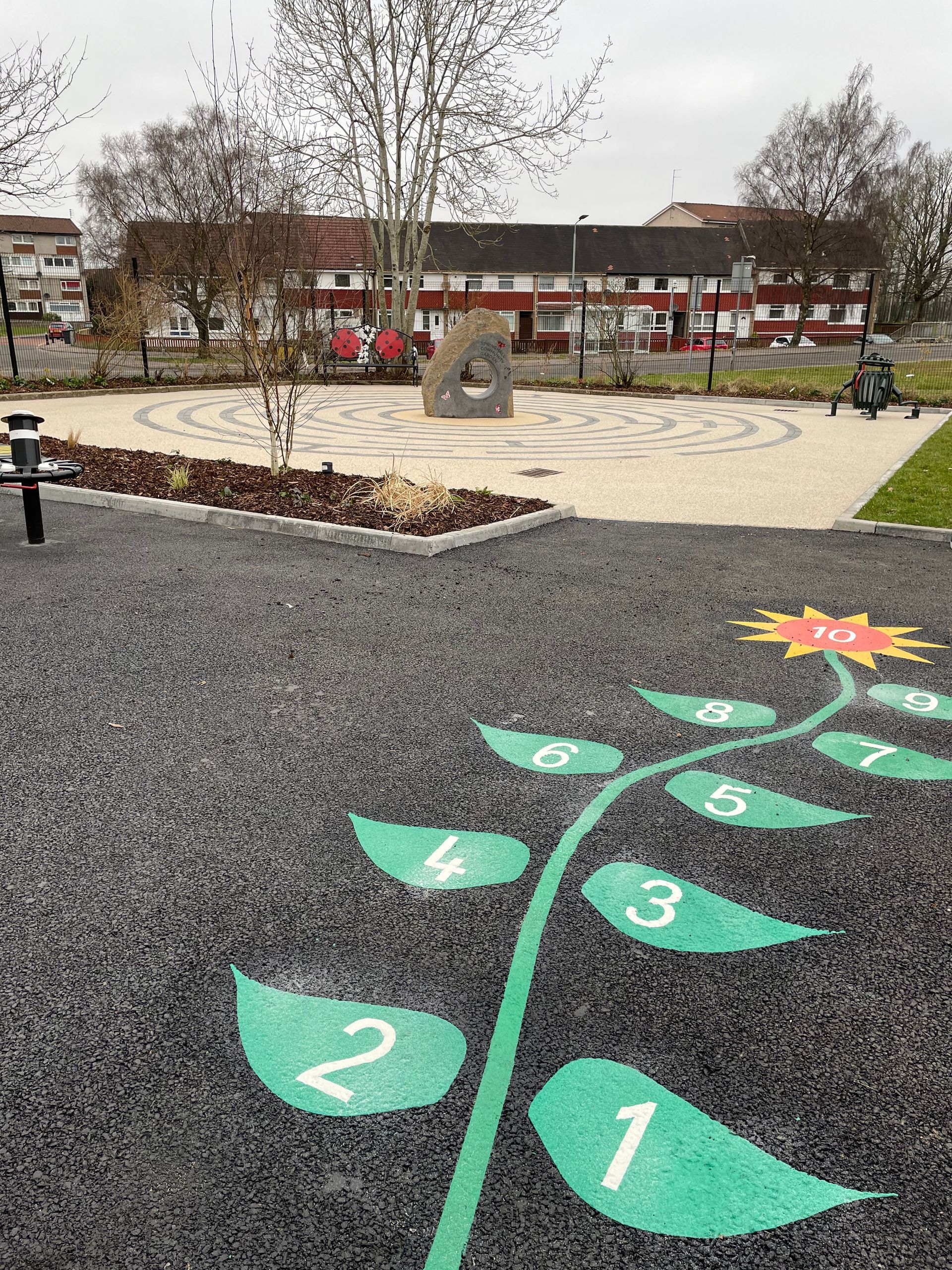 Playground marking number flower