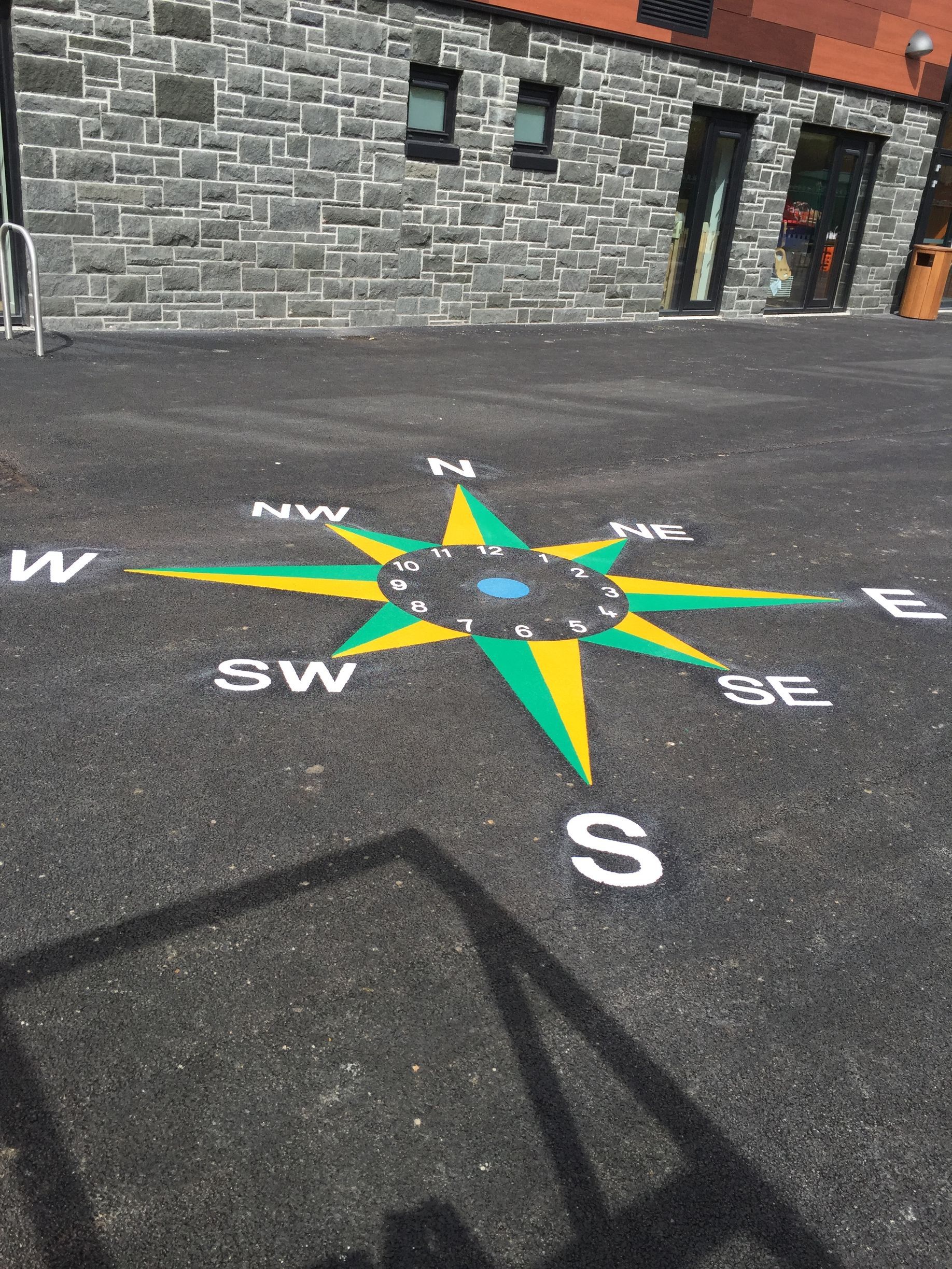 Playground marking compass