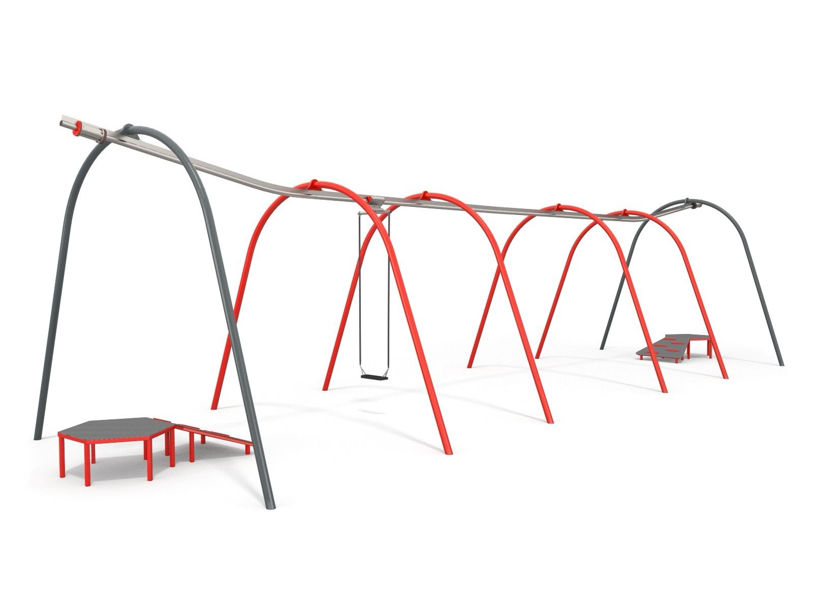 Swing track zip line