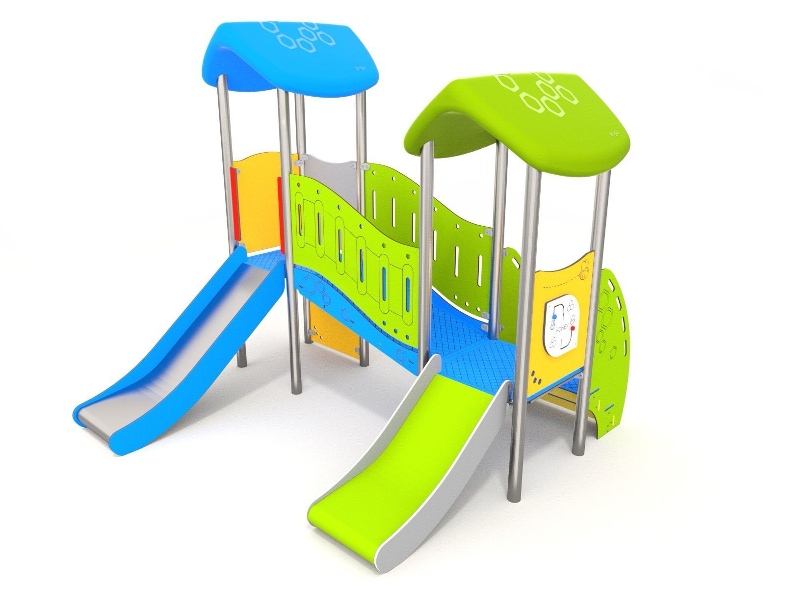 Toddler muti unit with two slides