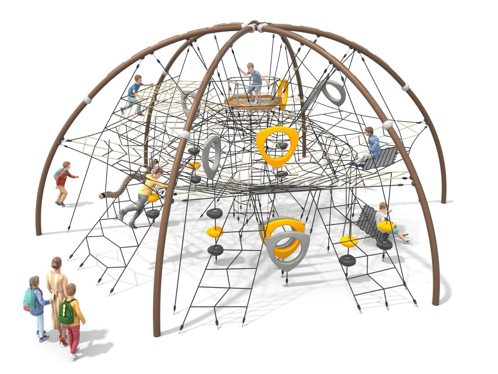 Mega rope climbing frame