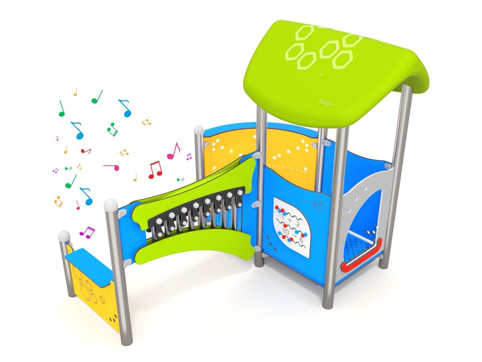 Toddler play unit with musical instrument