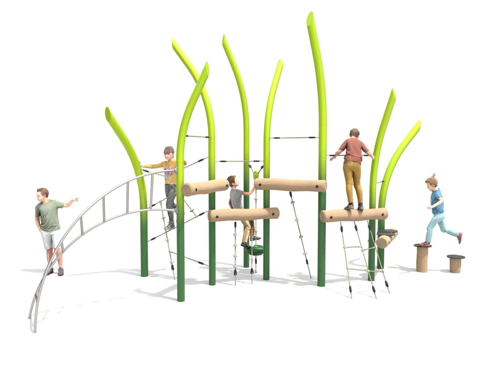 Rope climbing frame