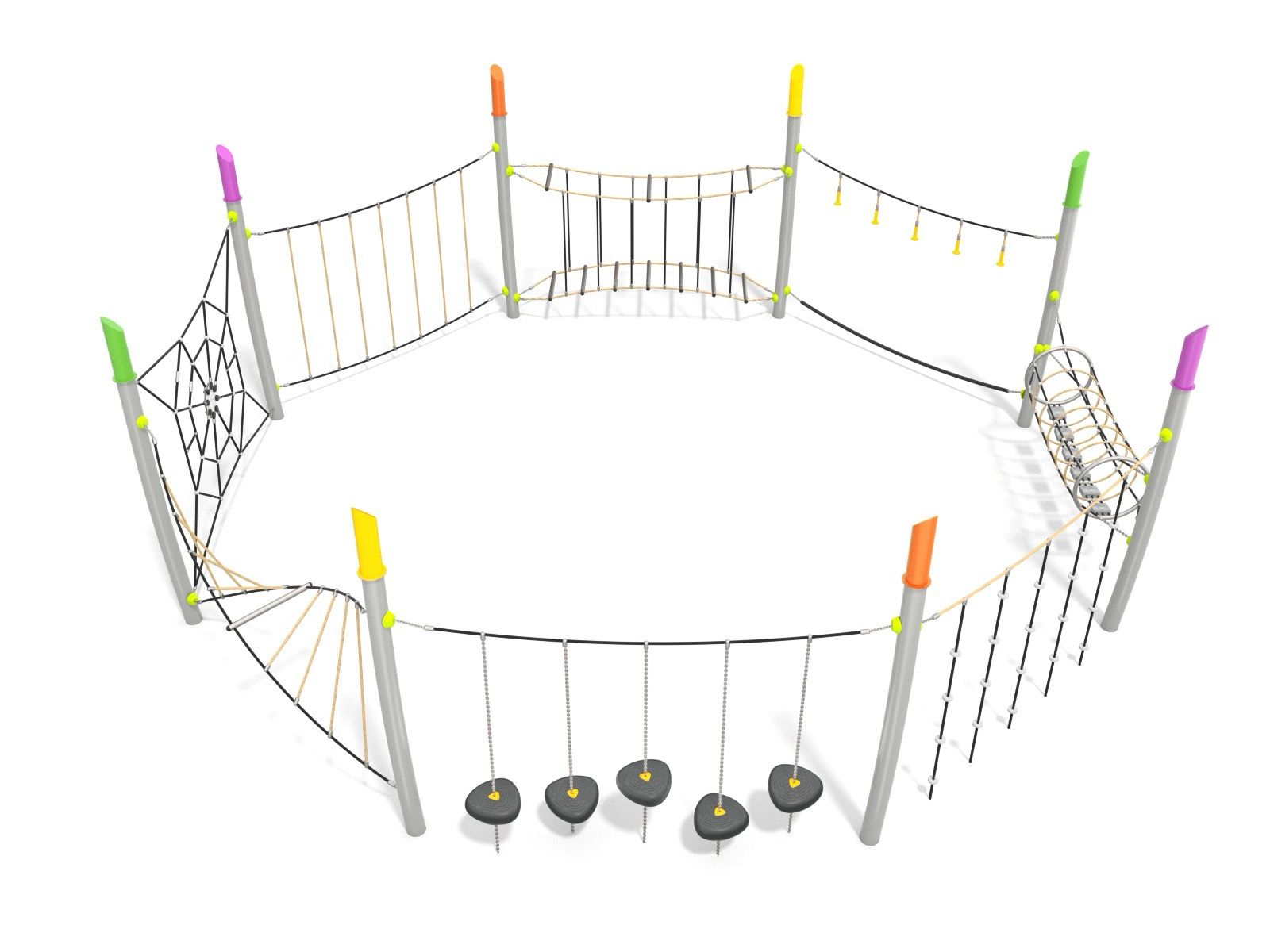 Rope climbing frame circular