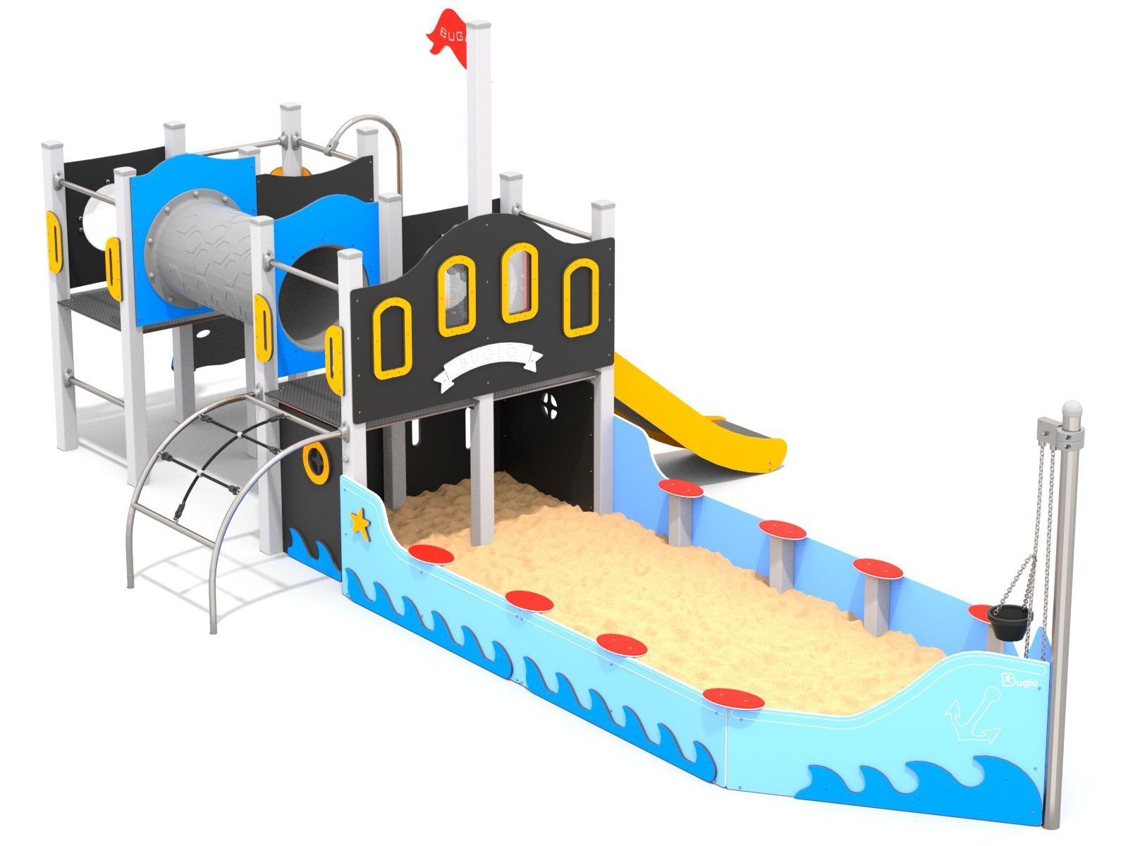 Children's Sandpit ship with climbing area