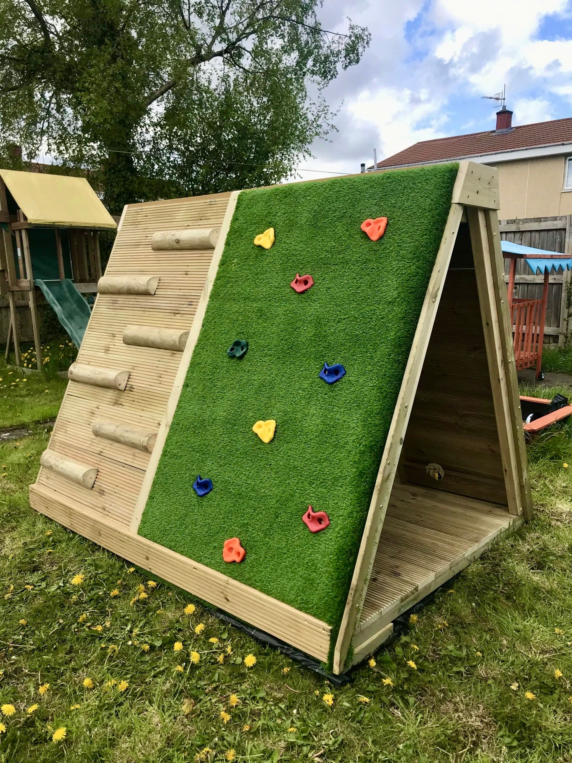 Challenge Wall with steeper incline and a den space.