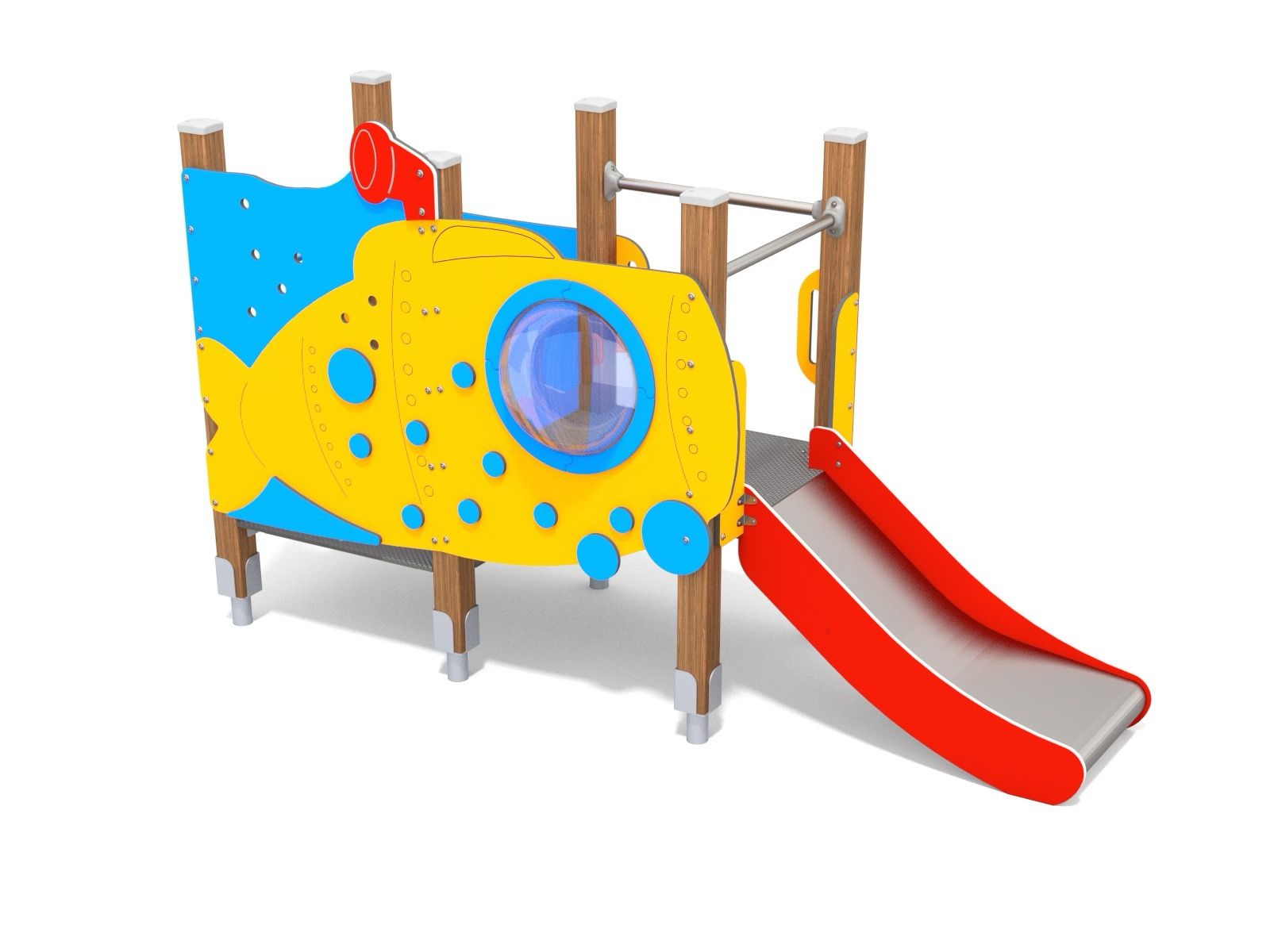 Toddler play frame with slide