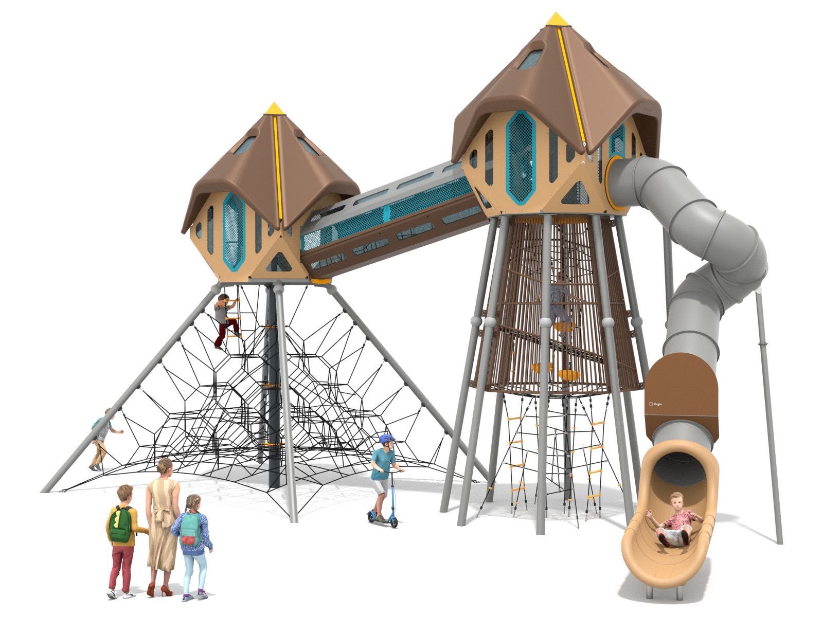 Rope mega tower and slide