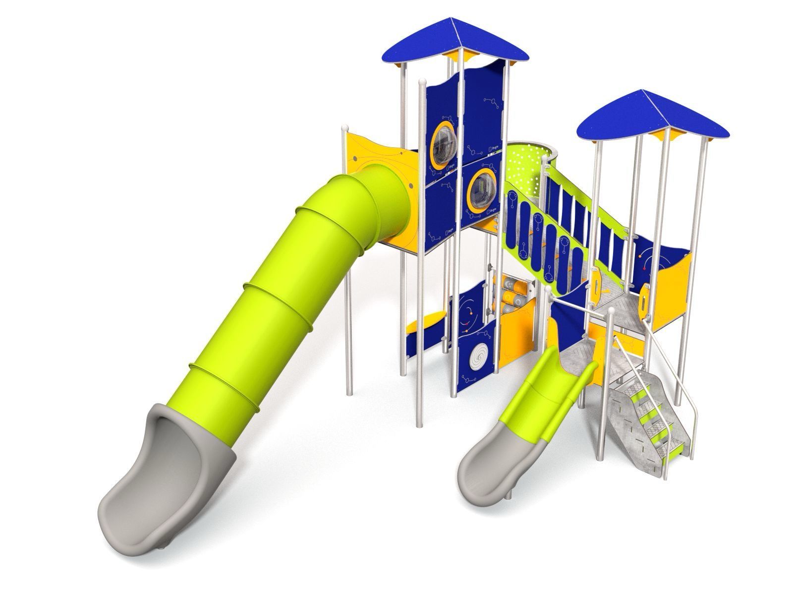 Play tower multi unit with slides