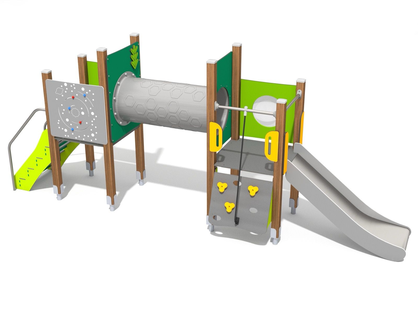 Play multi unit with slide and crawl bridge tunnel