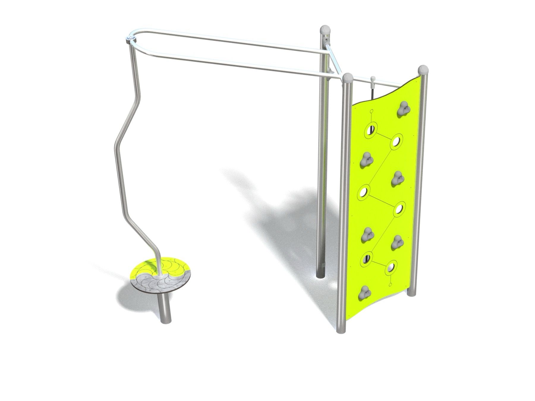 Climbing frame with spinner