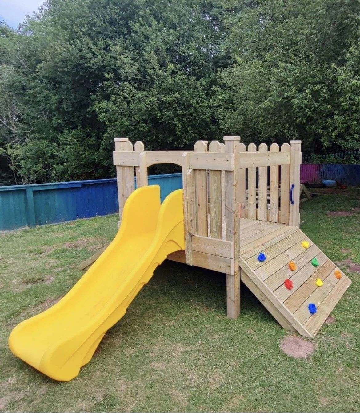 Climbing Platform with Slide perfect for smaller settings
