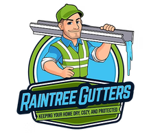 Hexagon logo with mountains, trees, and campfire in orange and blue.