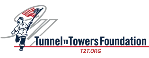 The tunnel to towers foundation logo shows a fireman holding an american flag.