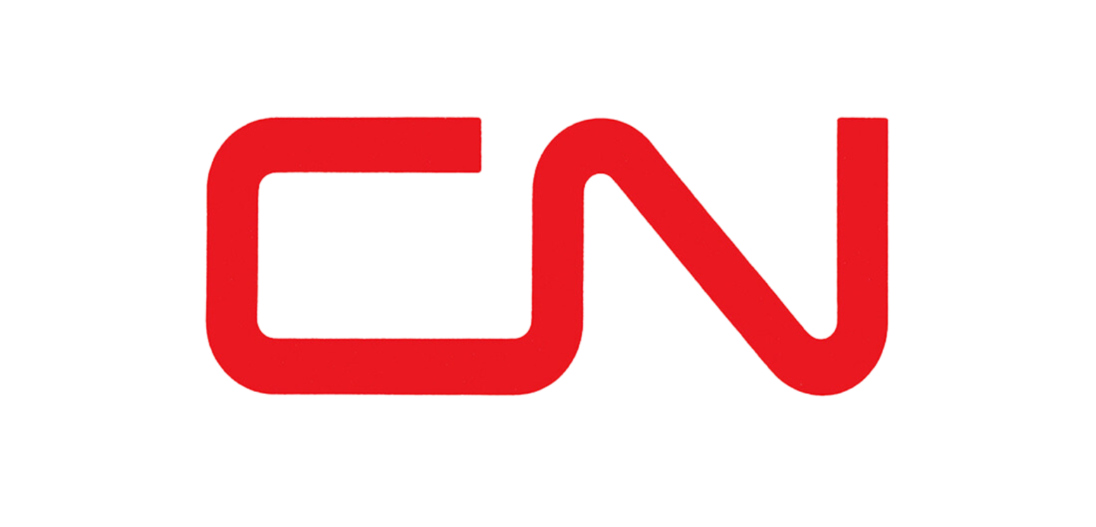 A red cn logo on a white background.