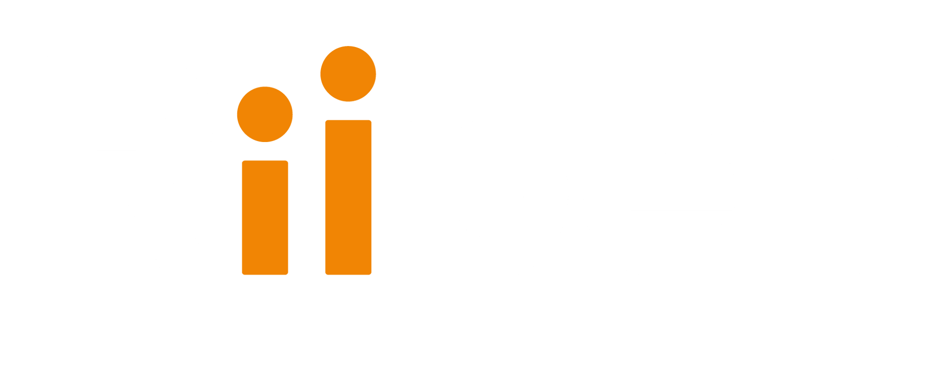 The letter i is orange and the letter ii is white.