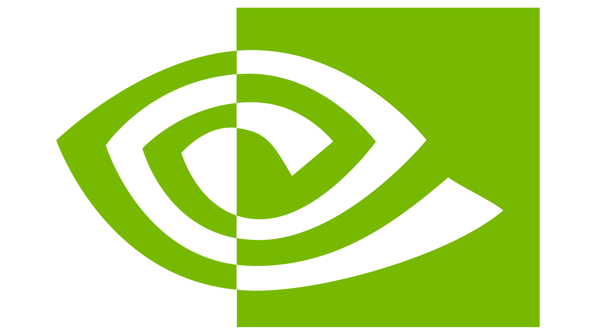 A green and white nvidia logo on a white background.