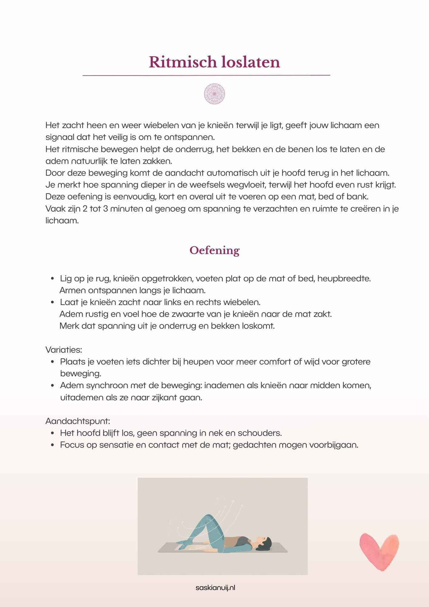 Rust in je hoofd, Ruimte in je lijf