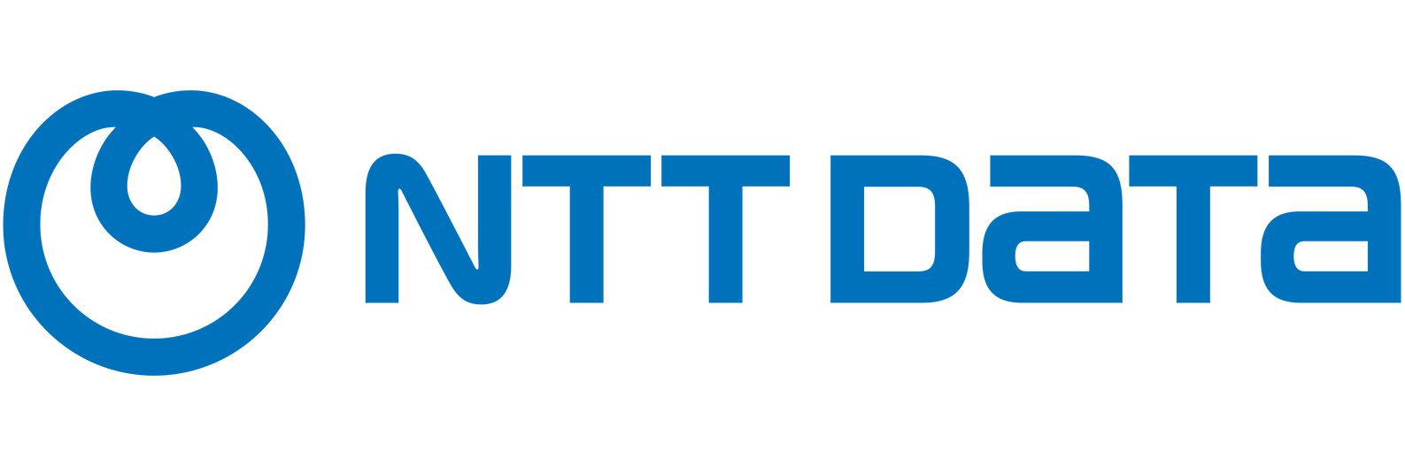 The ntt data logo is blue and white on a white background.
