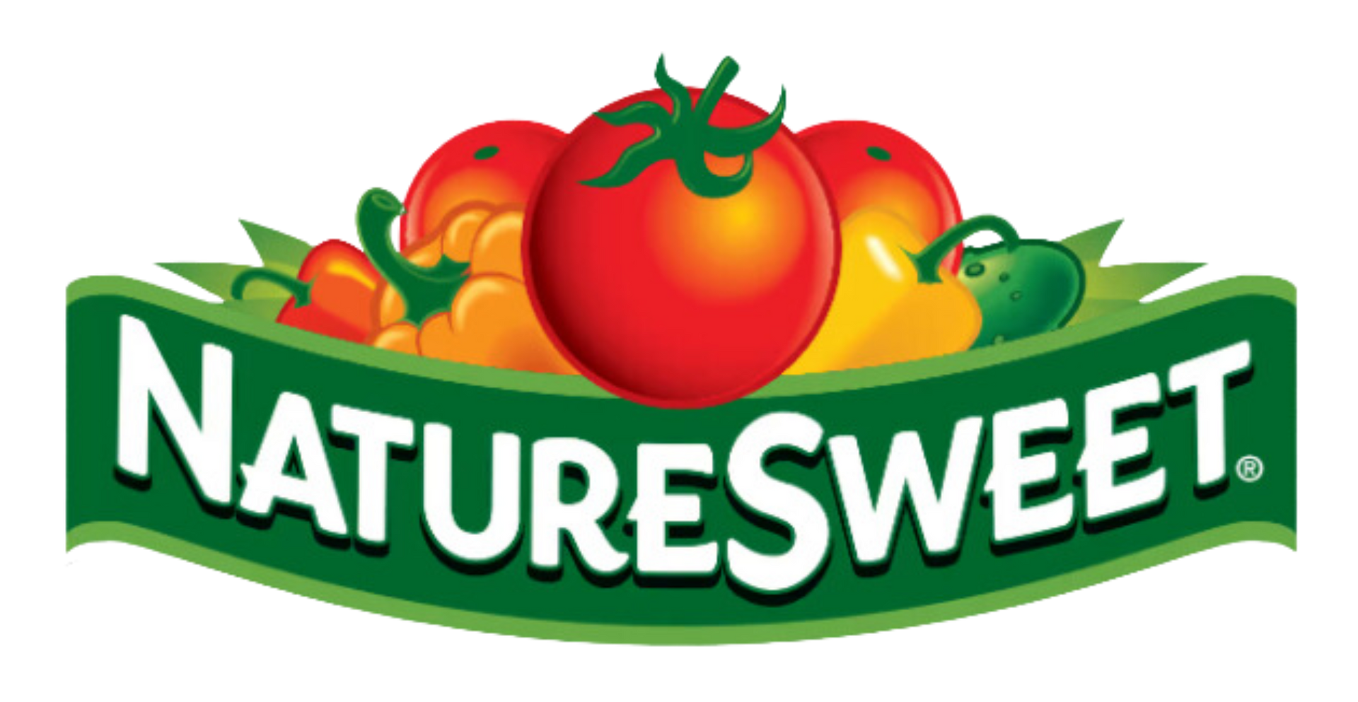 A nature sweet logo with tomatoes and peppers on it