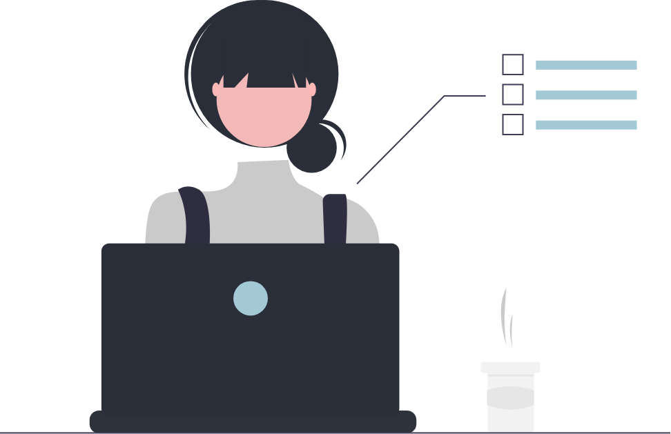 A woman is sitting in front of a laptop computer.
