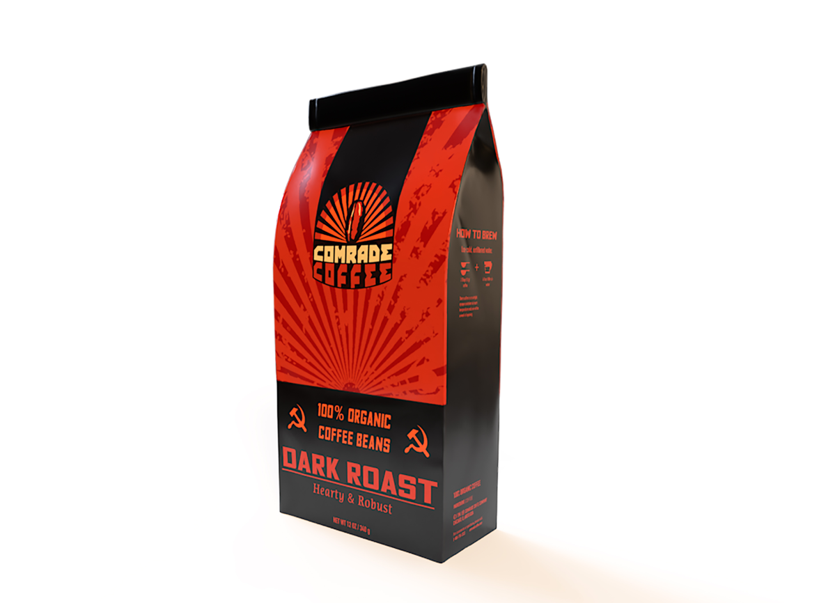 comrade coffee mockup package design