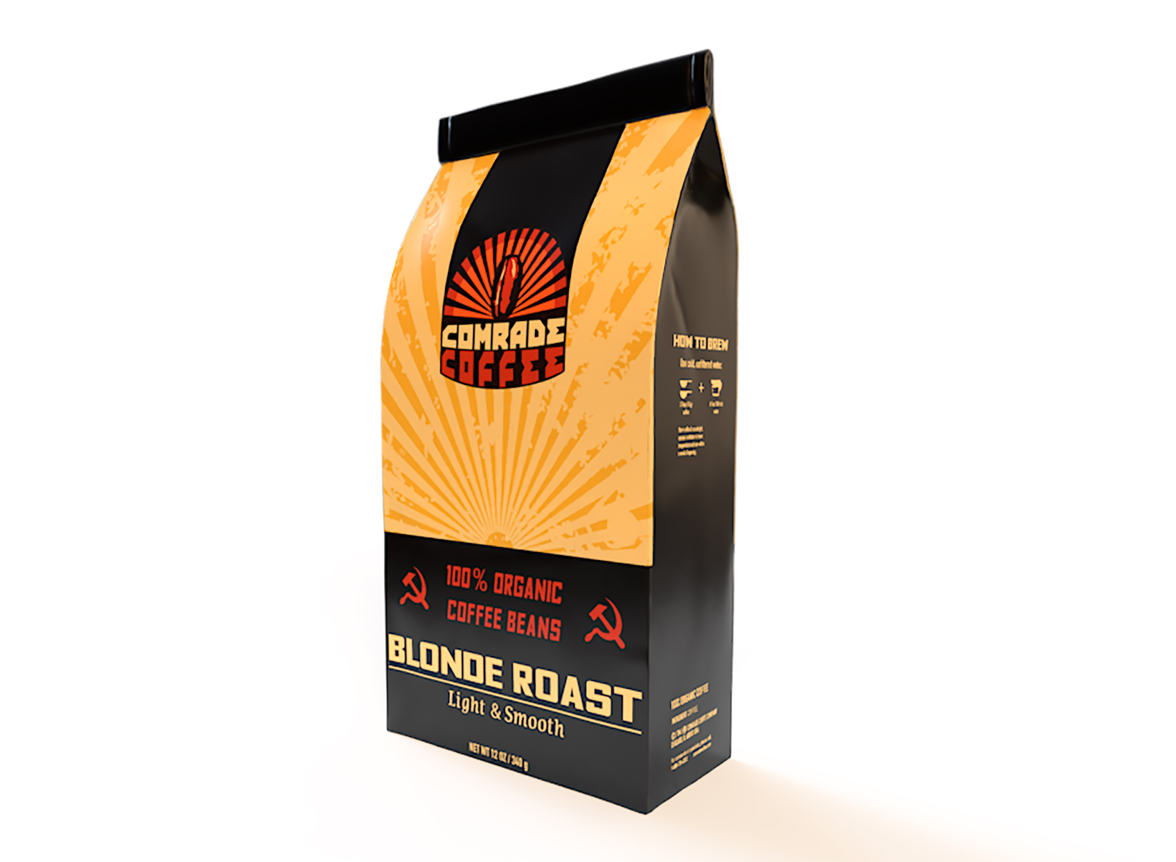 comrade coffee mockup package design