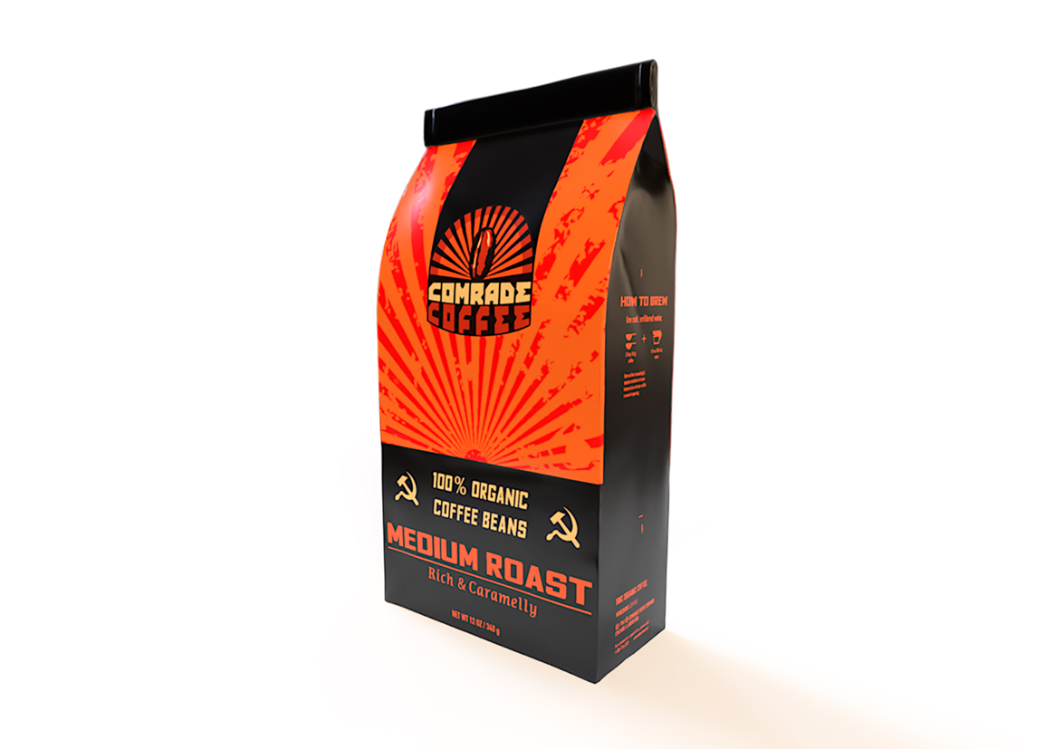 comrade coffee mockup package design