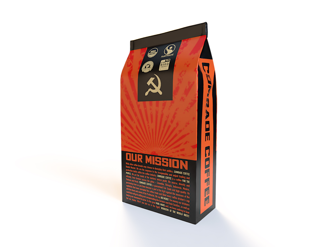 comrade coffee mockup package design