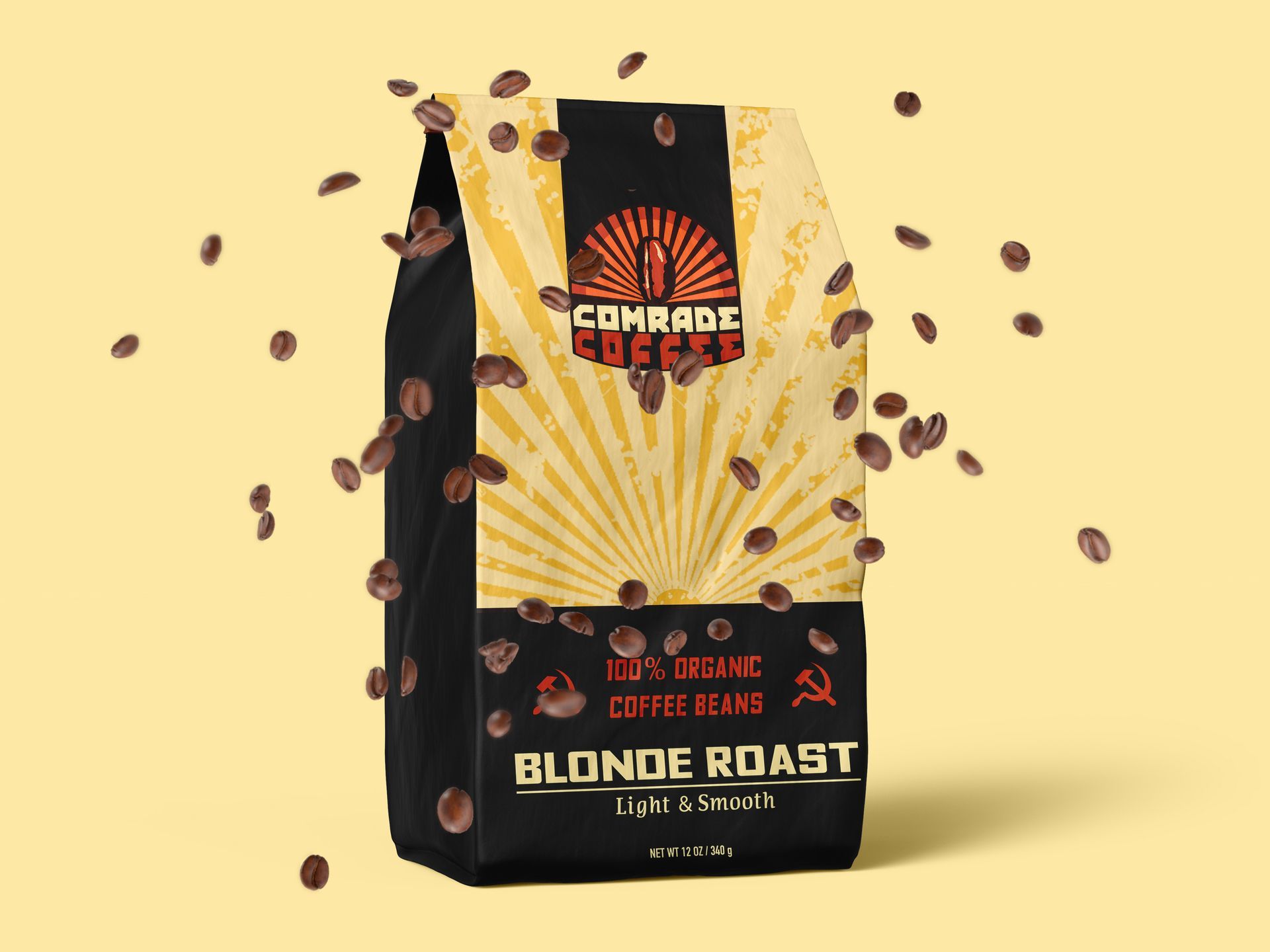 comrade coffee mockup package design