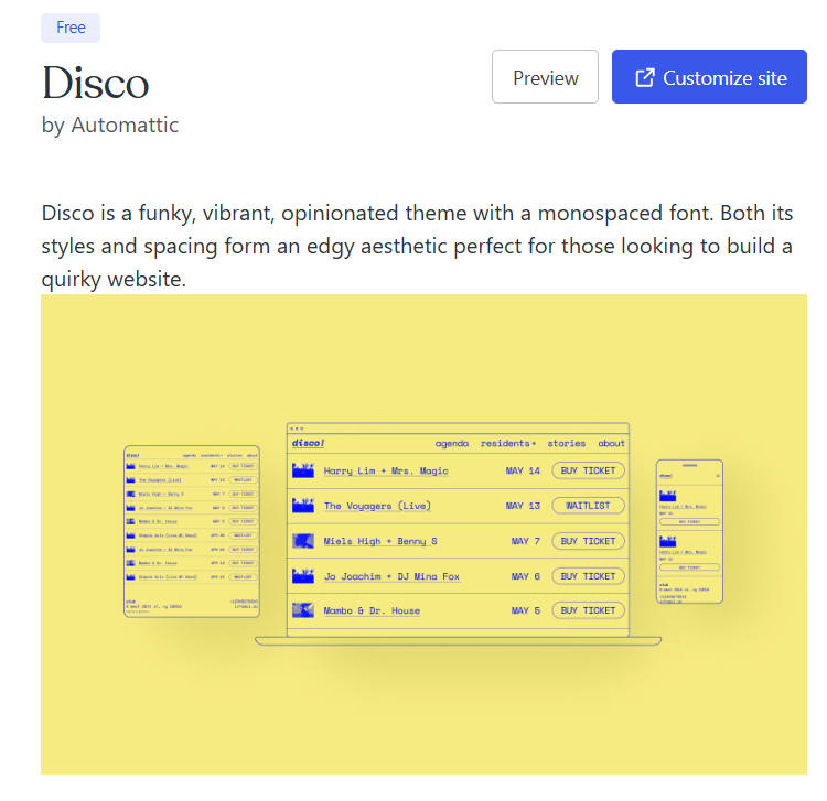 Disco WordPress Theme by Automattic