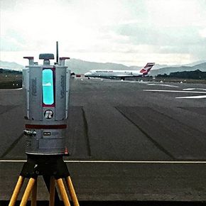 surveying equipment at airport