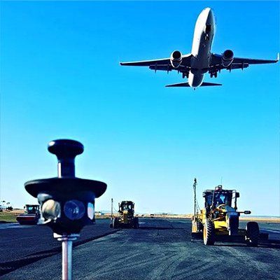 surveying equipment at airport