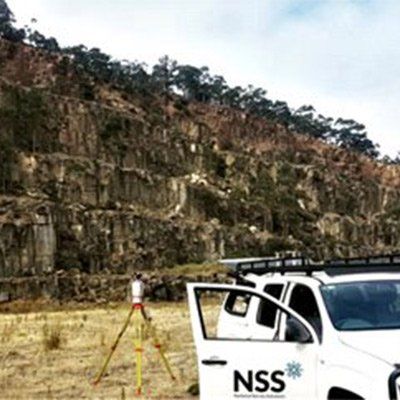 surveying truck in field