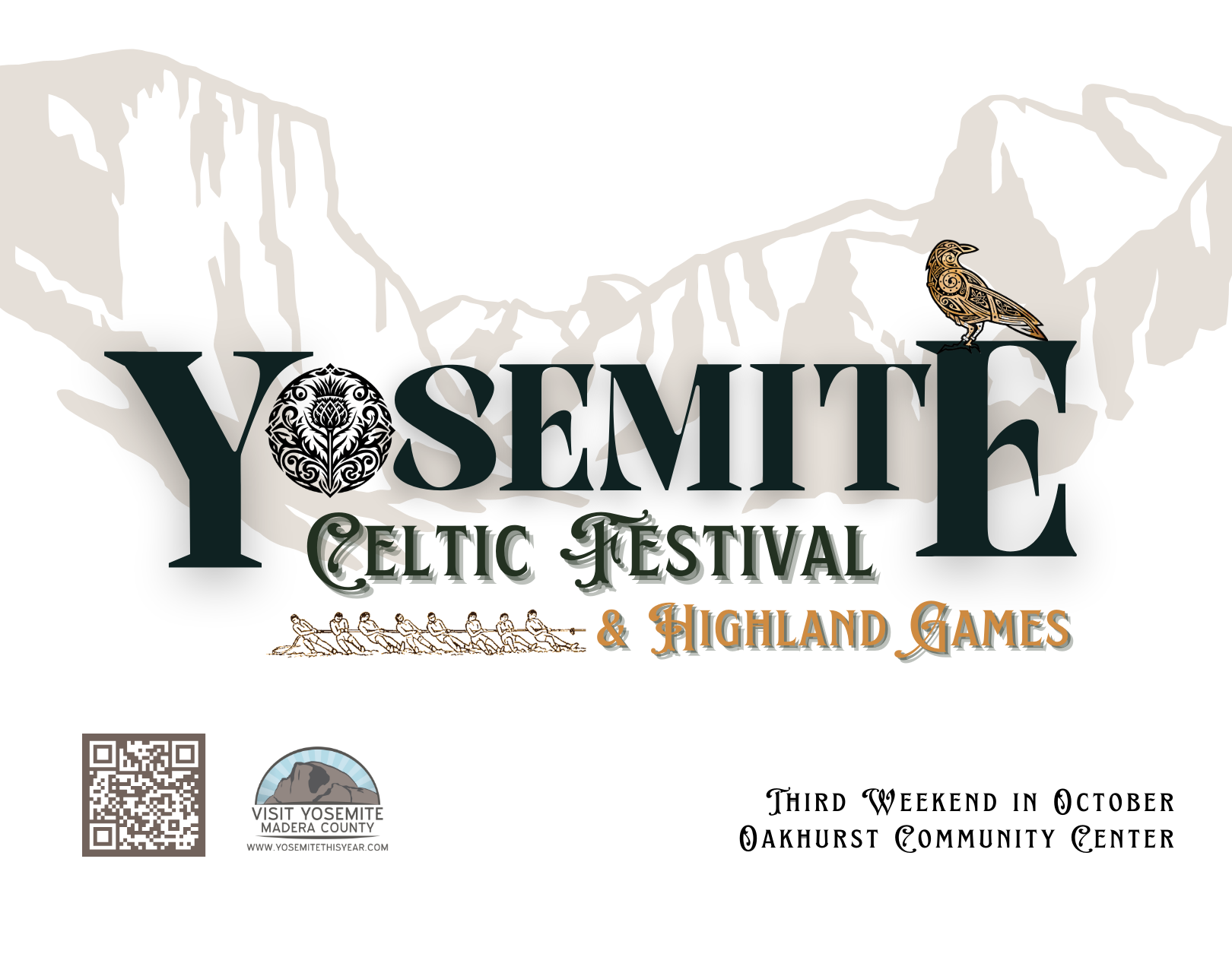 A poster for yosemite celtic festival and highland games