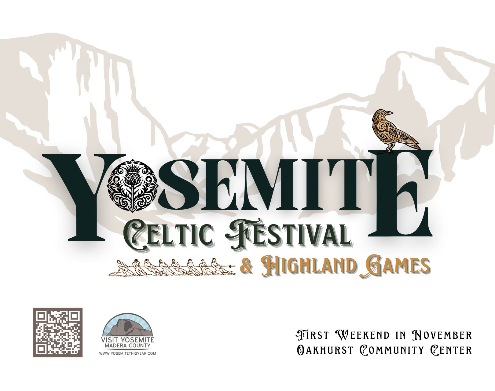 A poster for yosemite celtic festival and highland games